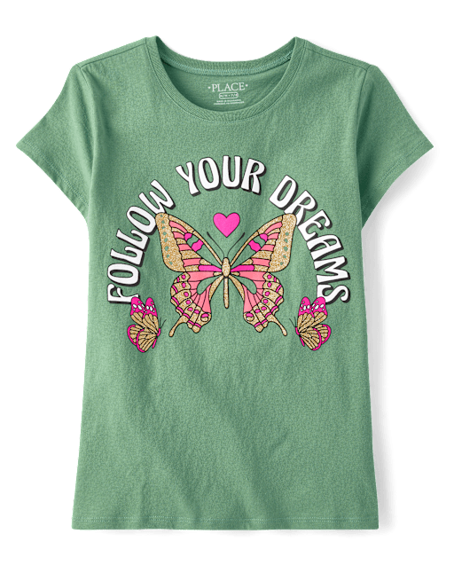 T-shirt graphique « Les filles suivent leurs rêves »