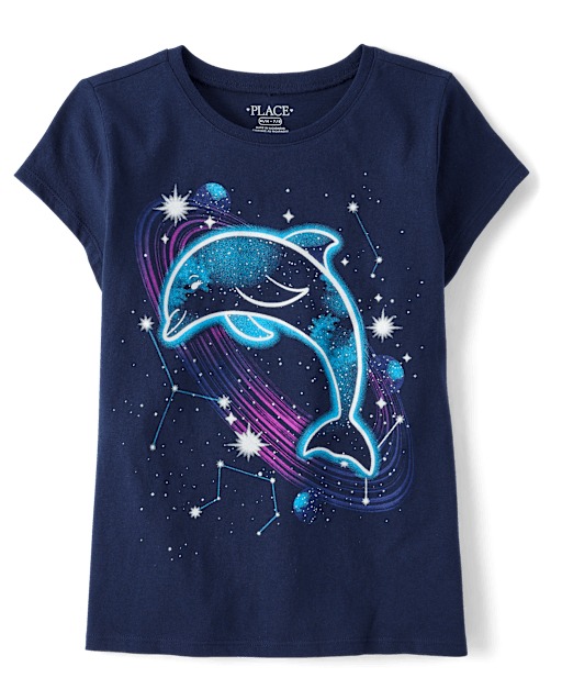 Girls Dolphin Graphic Tee