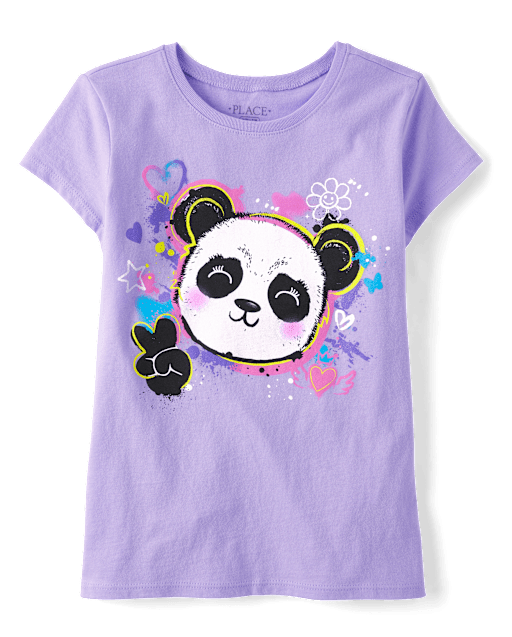 Girls Panda Graphic Tee