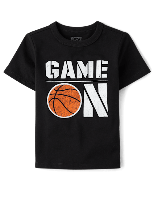 Baby And Toddler Boys Game On Basketball Graphic Tee
