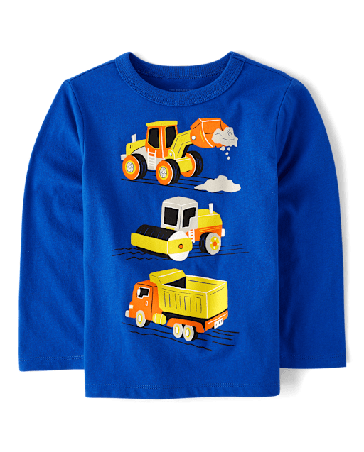 Baby And Toddler Boys Construction Vehicles Graphic Tee