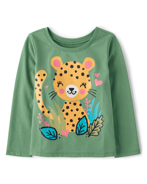 Baby And Toddler Girls Cheetah Graphic Tee