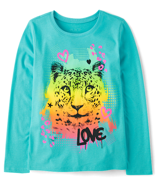 Girls Cheetah Graphic Tee