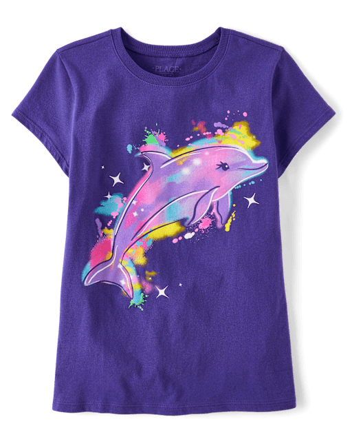Girls Dolphin Graphic Tee