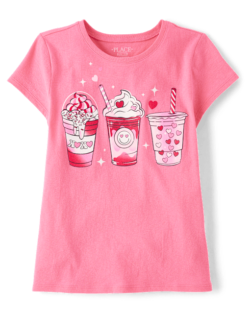 Girls Valentine's Day Milkshake Graphic Tee