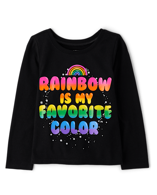 Baby And Toddler Girls Rainbow Graphic Tee