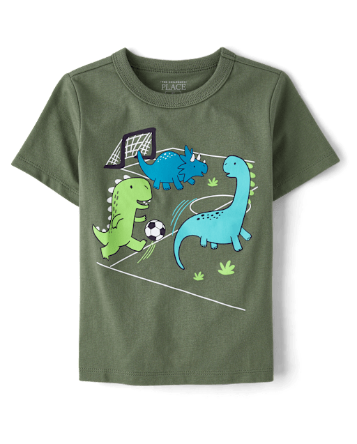 Baby And Toddler Boys Dino Soccer Graphic Tee