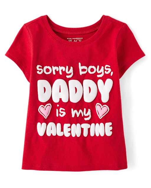 Baby And Toddler Girls Daddy Is My Valentine Graphic Tee