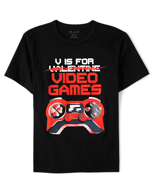 Boys V For Video Games Graphic Tee