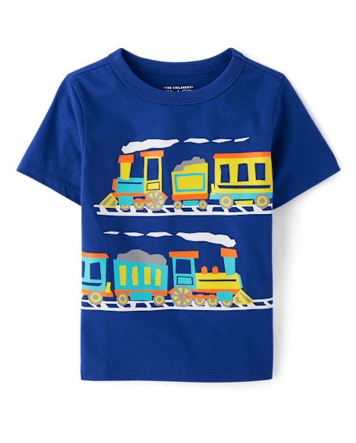 Baby And Toddler Boys Train Graphic Tee