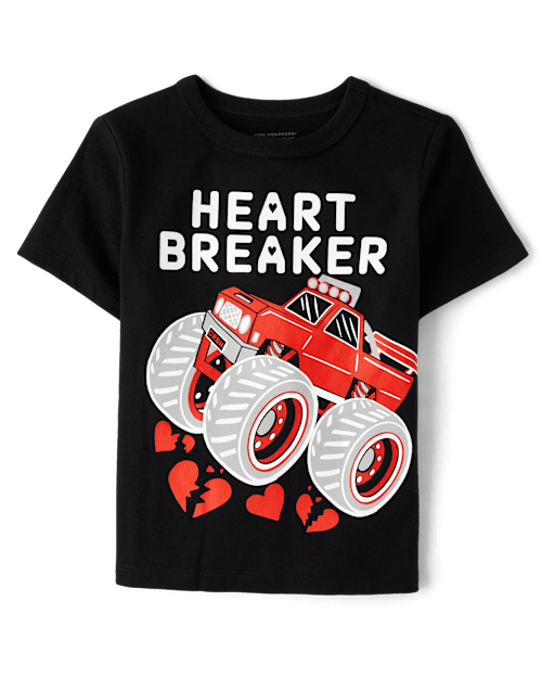 Baby And Toddler Boys Valentine's Day Monster Truck Graphic Tee