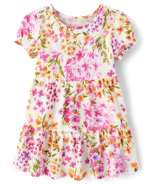 Baby And Toddler Girls Floral Tiered Dress