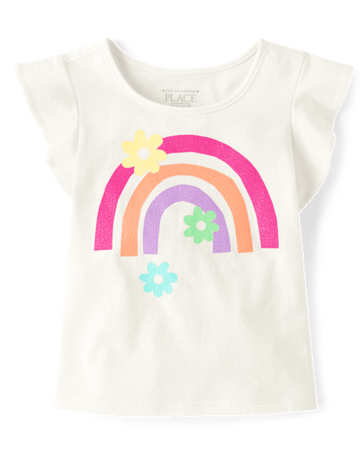 Baby And Toddler Girls Rainbow Flutter Top
