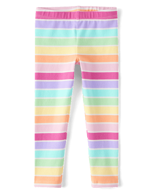 Toddler Girls Rainbow Striped Leggings
