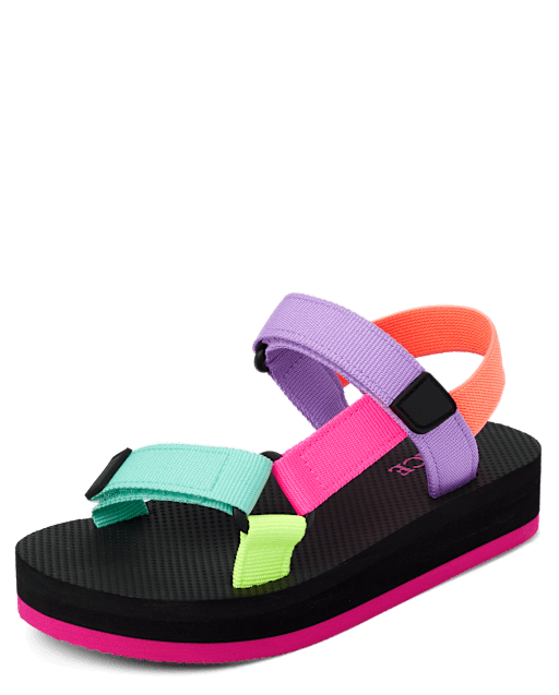 Girls Colorblock Webbed Sandals