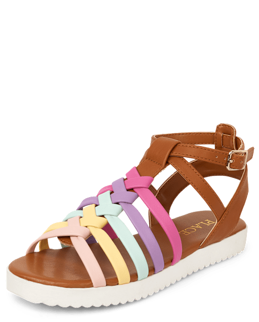Girls Rainbow Gladiator Sandals