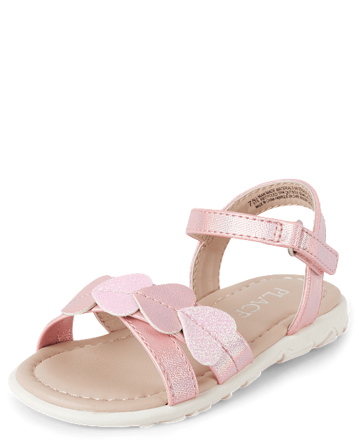 Toddler Girls Glitter Heart Sandals