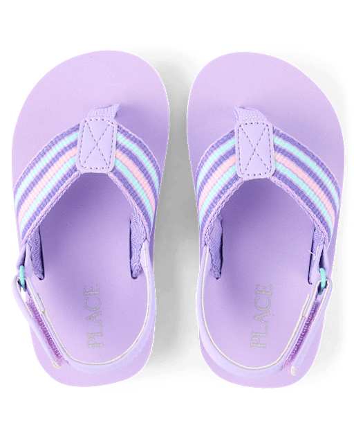 Toddler Girls Striped Flip Flops
