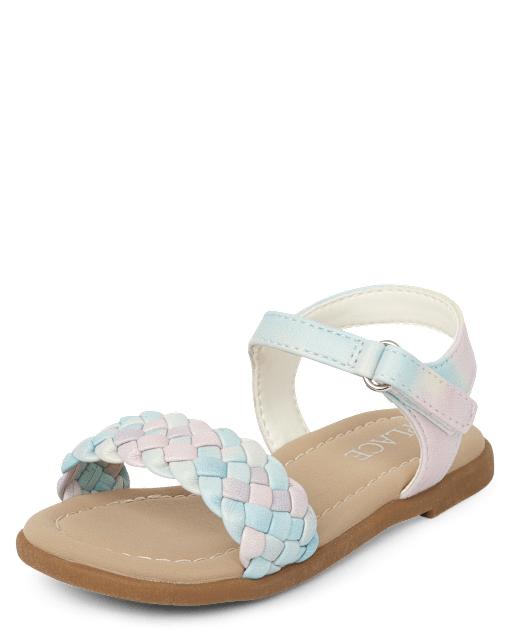Toddler Girls Rainbow Braided Sandals