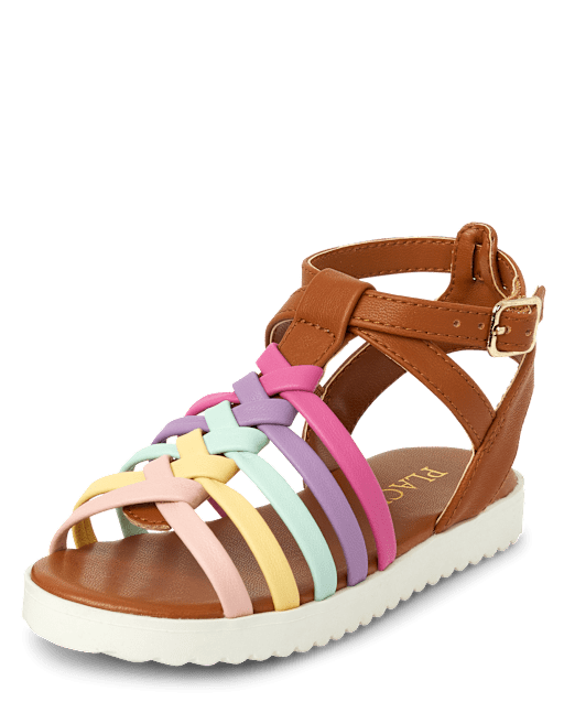 Toddler Girls Rainbow Gladiator Sandals