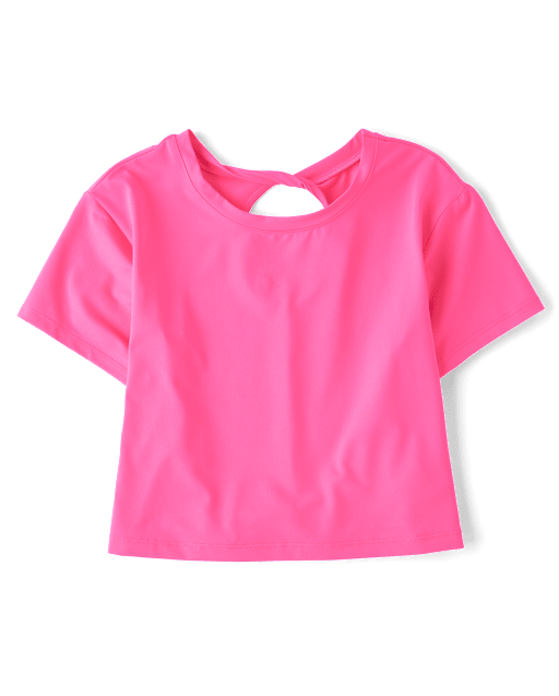 Girls Quick Dry Twist Back Boxy Top