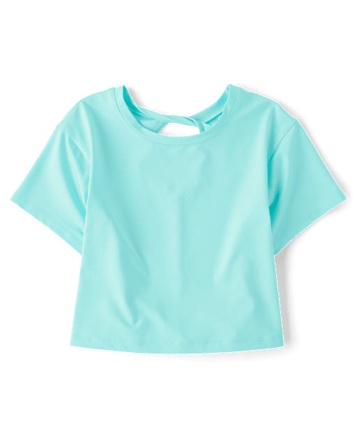 Girls Quick Dry Twist Back Boxy Top