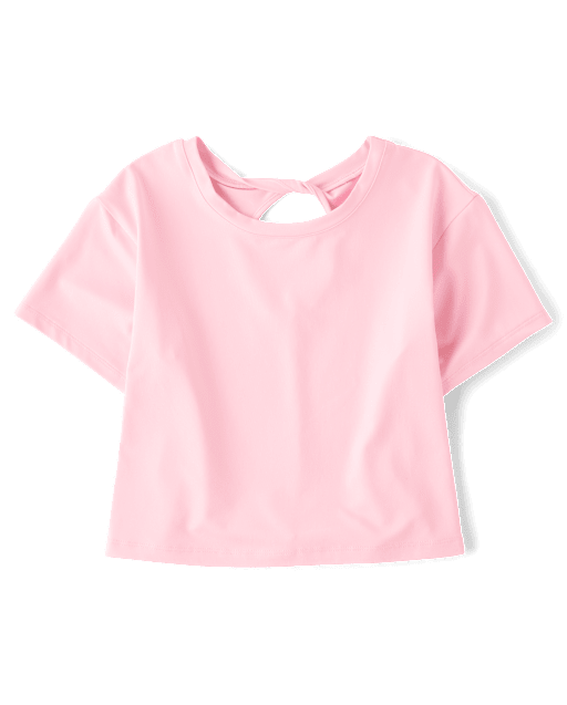 Girls Quick Dry Twist Back Boxy Top