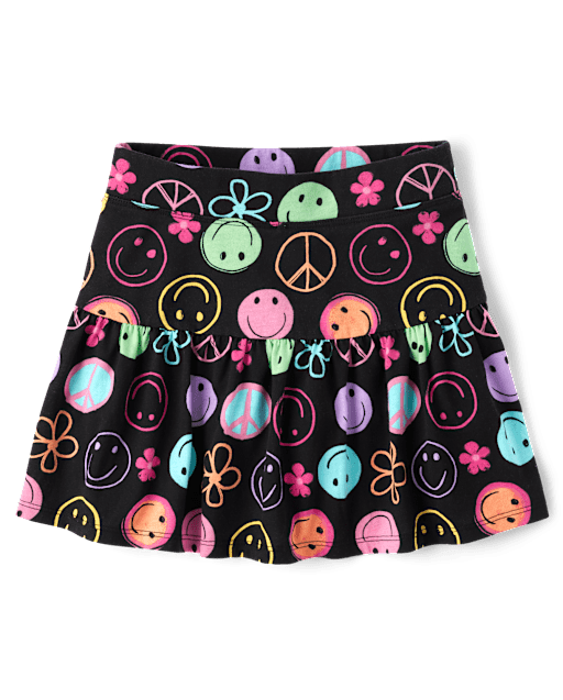 Girls Print Tiered Skort