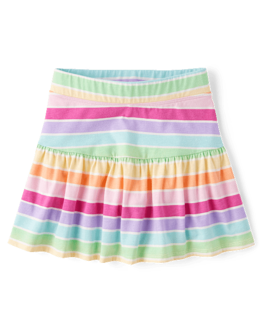 Girls Print Tiered Skort