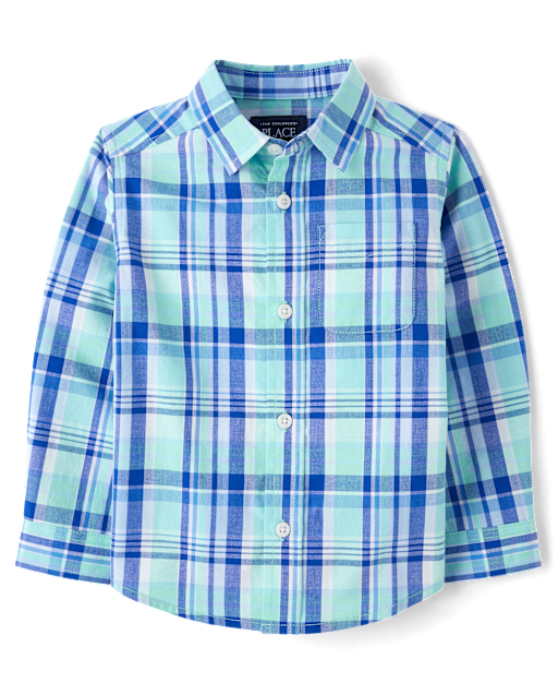 Baby And Toddler Boys Dad And Me Plaid Poplin Button Up Shirt