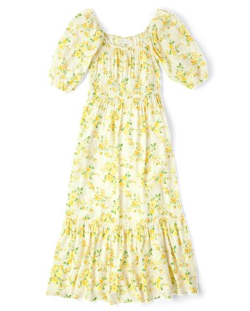 Womens Mommy And Me Floral Midi Tiered Dress