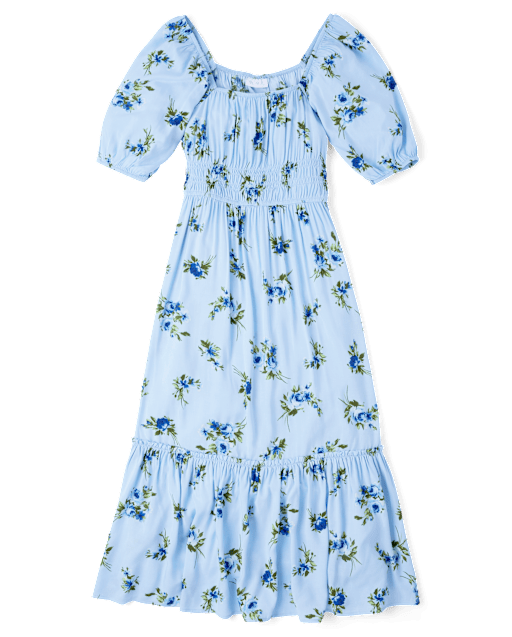 Womens Mommy And Me Floral Midi Tiered Dress