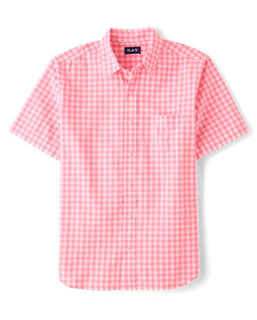 Mens Dad And Me Gingham Poplin Button Up Shirt