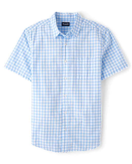 Mens Dad And Me Gingham Poplin Button Up Shirt