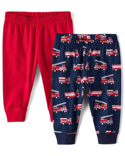 Baby Boys Fire Truck Pants 2-Pack