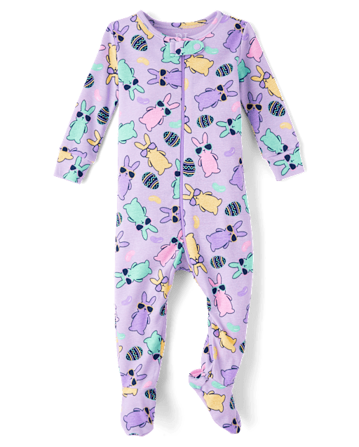 Baby And Toddler Girls Matching Family Bunny Snug Fit Cotton Footed One Piece Pajamas