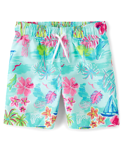 Boys Print Swim Trunks