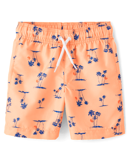 Boys Print Swim Trunks