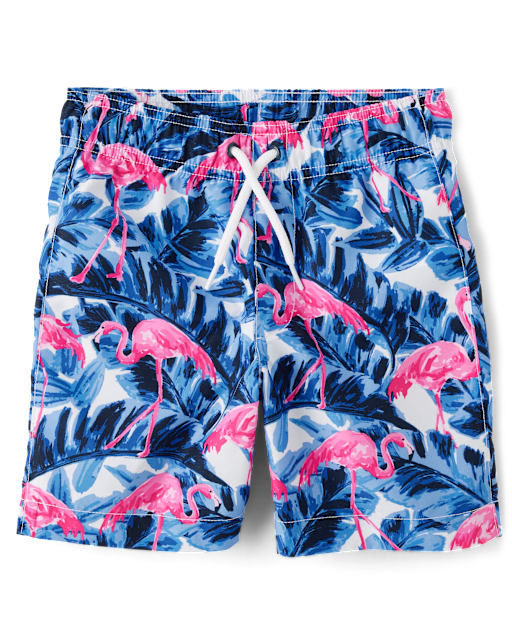 Boys Print Swim Trunks