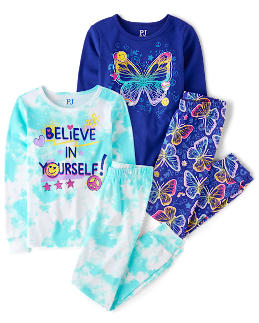Lot de 2 pyjamas ajustés en coton Butterfly Believe pour filles