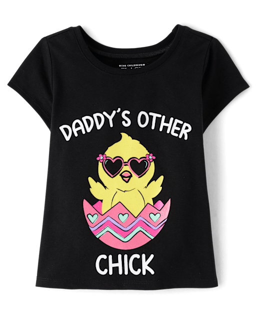 Baby And Toddler Girls Easter Daddy's Chick Graphic Tee