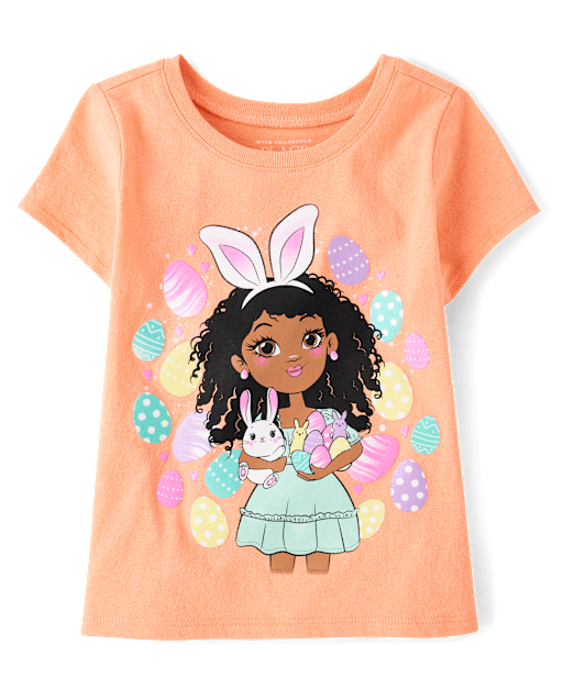 Baby And Toddler Girls Easter Girl Graphic Tee