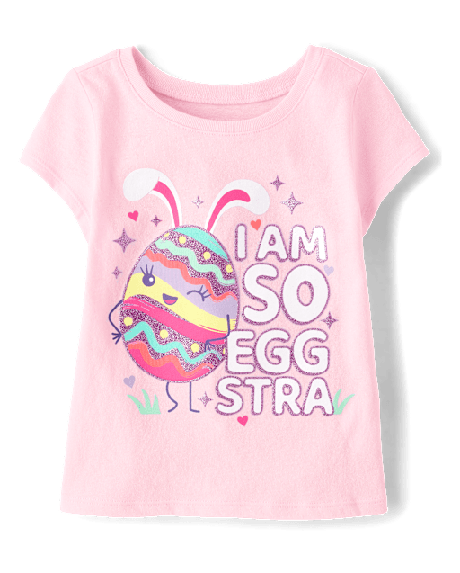 Baby And Toddler Girls Easter So Eggstra Graphic Tee