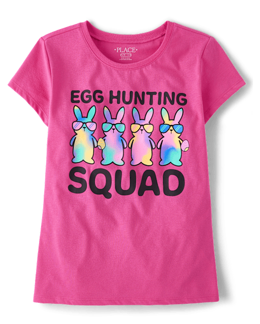 Girls Matching Family Easter Egg Hunting Squad Graphic Tee