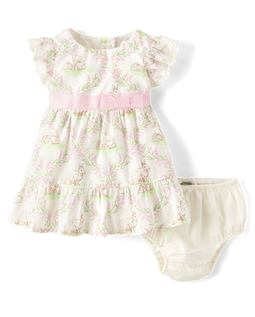 Baby Girls Bunny Ruffle Dress
