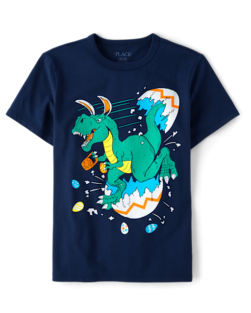 Boys Easter Dino Graphic Tee