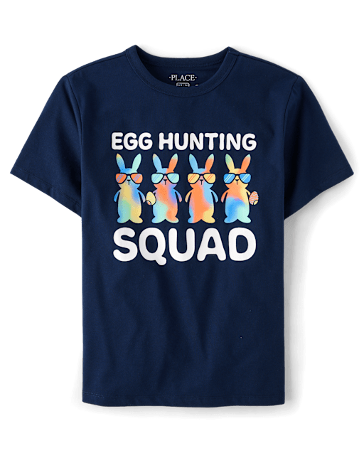 Boys Matching Family Easter Egg Hunting Squad Graphic Tee