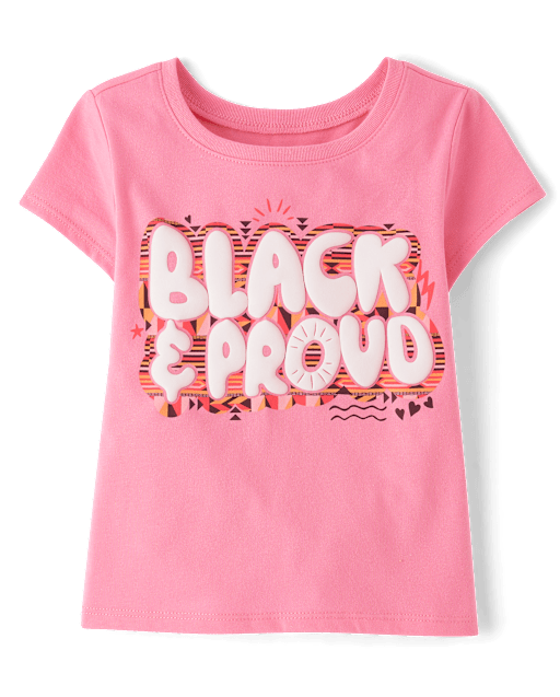 Baby And Toddler Girls Black And Proud Graphic Tee