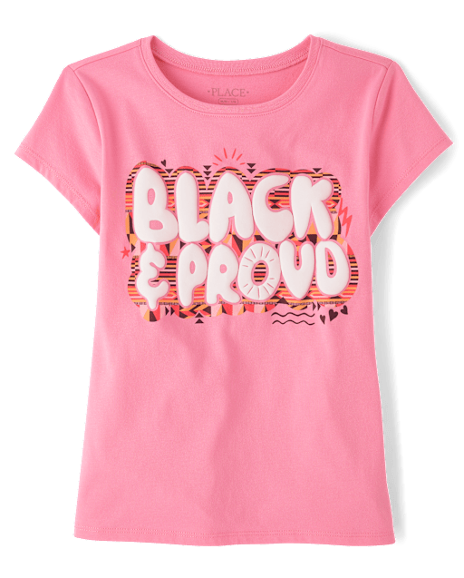 Girls Black And Proud Graphic Tee
