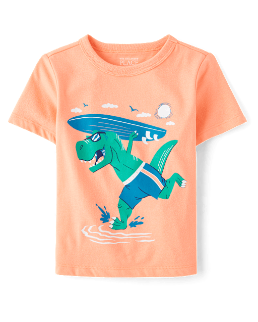 Baby And Toddler Boys Dino Surfboard Graphic Tee
